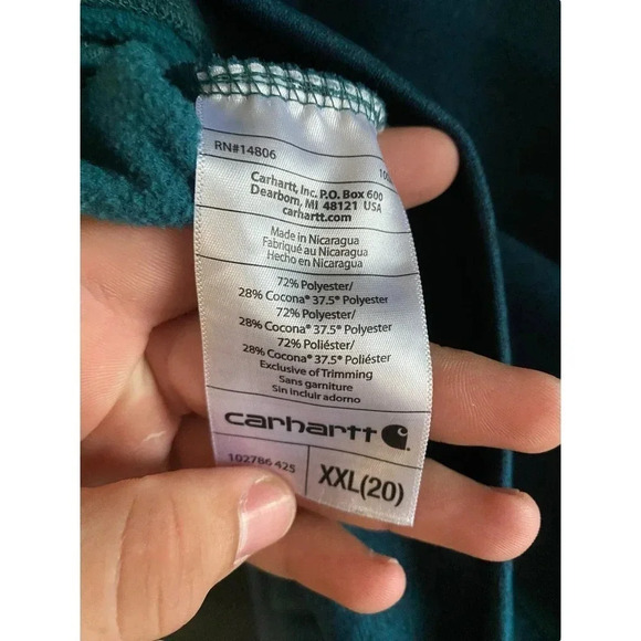 Carhartt Men's Blue Long Sleeve Fleece Lined Full Zip Track Jacket Size XXL - Picture 5 of 9